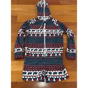NWT Chubbies The Woodland Chubbsie Romper Mens Blue Red Fair Isle Fleece Large